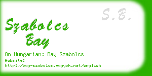 szabolcs bay business card